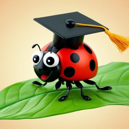 cartoon bug with a graduation cap on